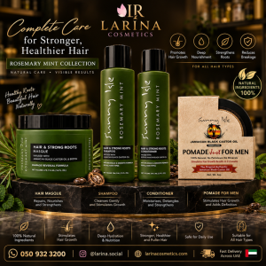 Sunny Isle Rosemary Mint Hair Care Complete Set – Shampoo, Conditioner, Masque & Jamaican Black Castor Oil Pomade